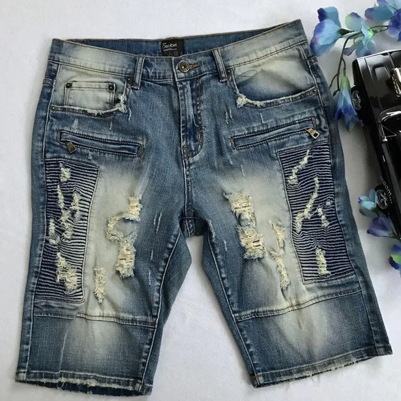 Decibel NWOT Medium Wash Jean Shorts Men 34 - Picture 3 of 10